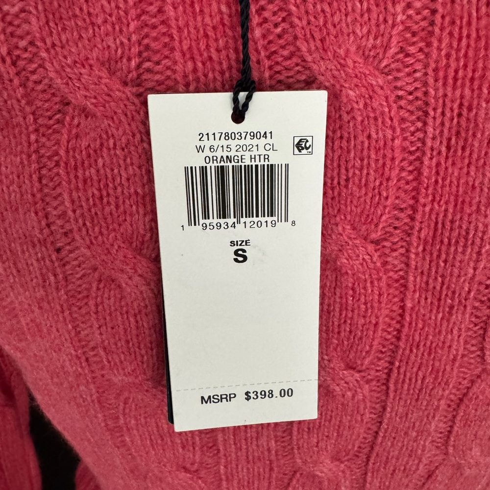 Polo by Ralph Lauren Cashmere Orange (More like Pink) Cable Knit Sweater - Picture 5 of 7